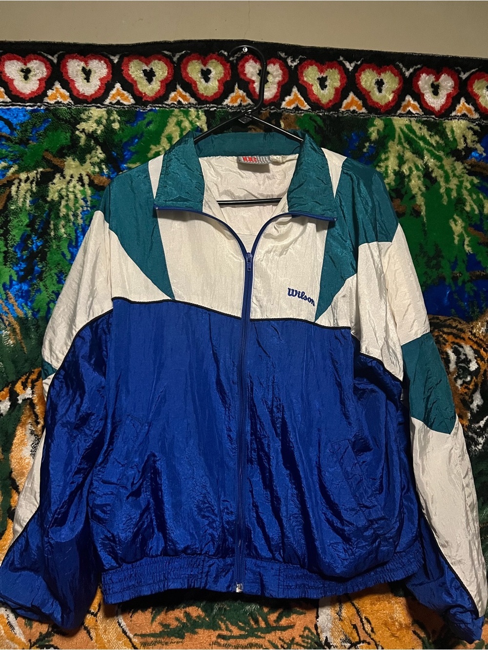 Wilson Blue, Teal & White Men's Windbreaker Jacket